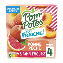POM'POTES à la fraiche pomme pêche pamplemousse, 4x90g, 360g