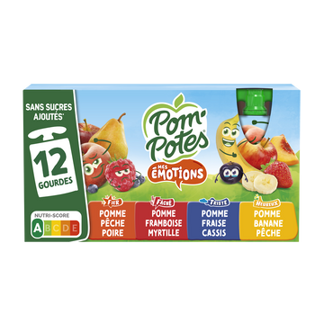 POM'POTES 4 émotions, gourdes 12x90g