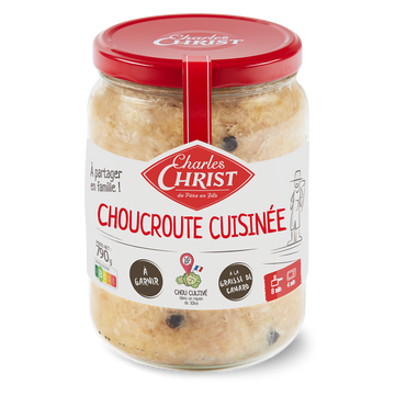 Choucroute champagne à garnir graisse de cnrd CHARLES CHRIST, pot en verre de 790g