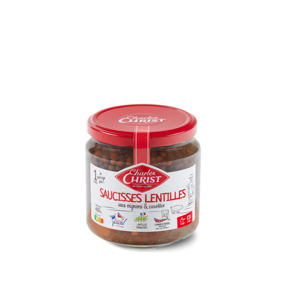 Saucisses lentilles CHARLES CHRIST 44,6cl 410g