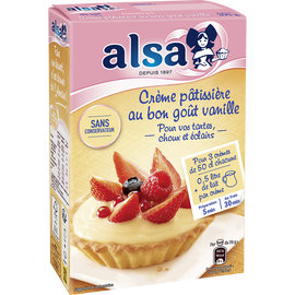 Préparation pour crème pâtissière onctueuse ALSA, 3 sachets, 390g
