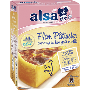 Préparation flan pâtissier aux oeufs ALSA 2 sachets 740g