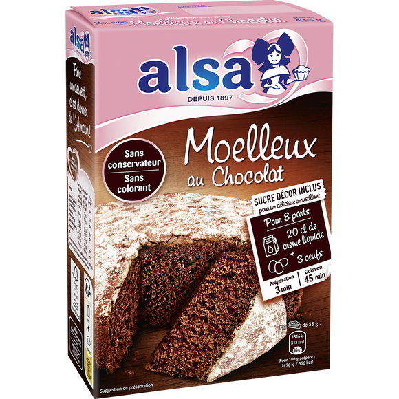 Préparation pour gâteau au chocolat Mamie Gâteau ALSA, 435g