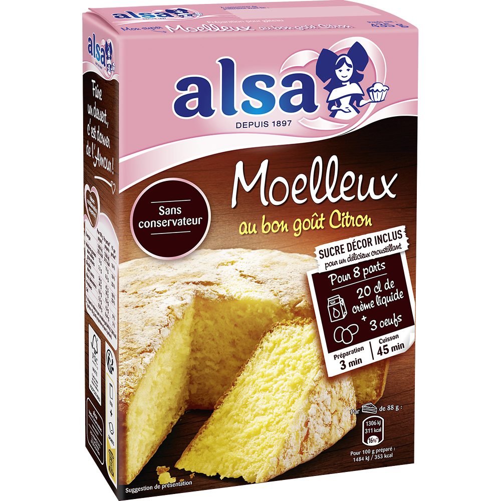 Préparation pour gâteau au citron Mamie Gâteau ALSA, 435g
