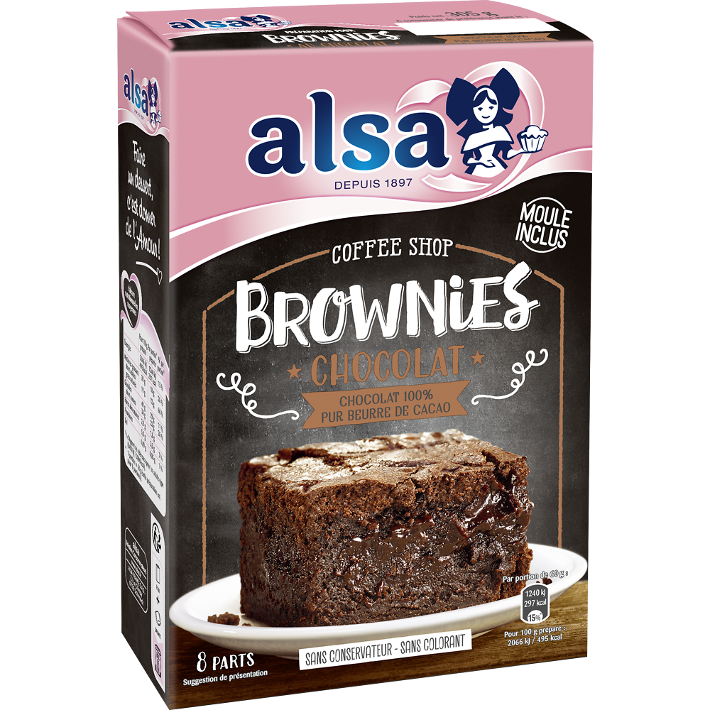Préparation brownies ALSA paquet 305G