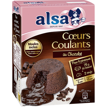Préparation coeurs coulants choco ALSA paquet 275G