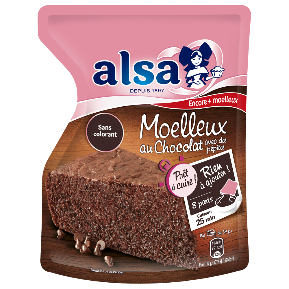 Préparation à Cuire Gâteau Moelleux Chocolat ALSA 500g