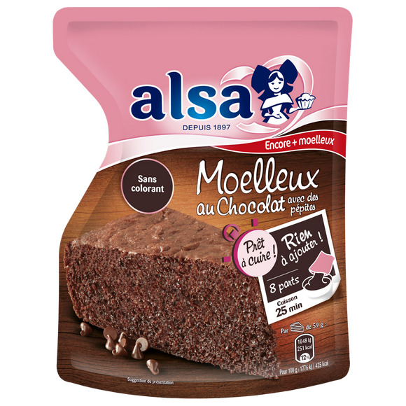 Préparation à Cuire Gâteau Moelleux Chocolat ALSA 500g