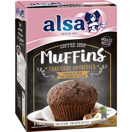 Préparation muffins chcocolat noisettes ALSA 225g