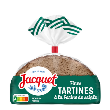 Pain de campagne Fines Tartines à la farine de Seigle JACQUET - x9 tranches - 500g