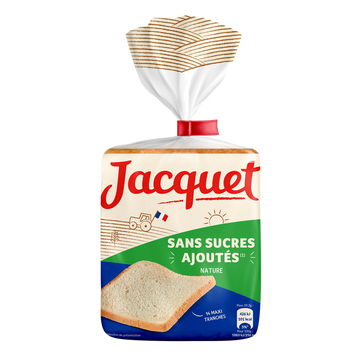 Pain de mie Maxi Tranches Nature Sans Sucres Ajoutés JACQUET - x14 - 550g
