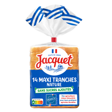 Pain de mie Maxi Tranches Nature Sans Sucres Ajoutés JACQUET - x14 - 550g