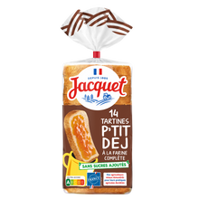 Pain de mie Tartine P'tit Déj(r) farine Complète Sans Sucres Ajoutés JACQUET - x14 - 410g