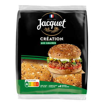 Pain pour hamburger création graines JACQUET x4 260g