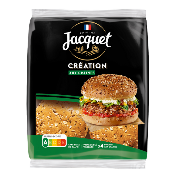 Pain pour hamburger création graines JACQUET x4 260g