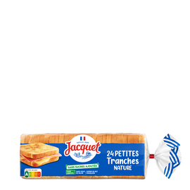 Pain de mie Petites Tranches Nature Sans Sucres Ajoutés JACQUET - x24tranches - 450g