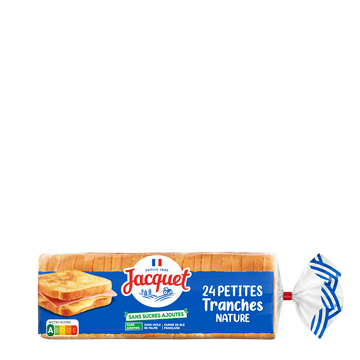 Pain de mie Petites Tranches Nature Sans Sucres Ajoutés JACQUET - x24tranches - 450g