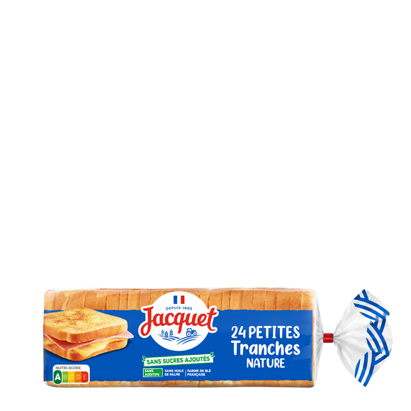 Pain de mie Petites Tranches Nature Sans Sucres Ajoutés JACQUET - x24tranches - 450g