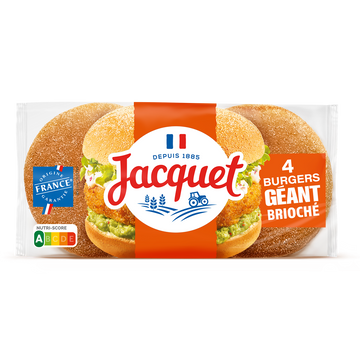 Géant burger brioche JACQUET x4 300g