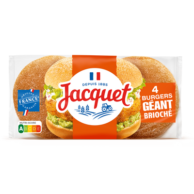 Géant burger brioche JACQUET x4 300g