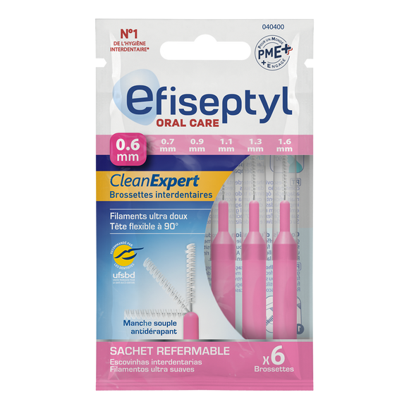 Brossettes clean expert 0,6mm.EFISEPTYL x6