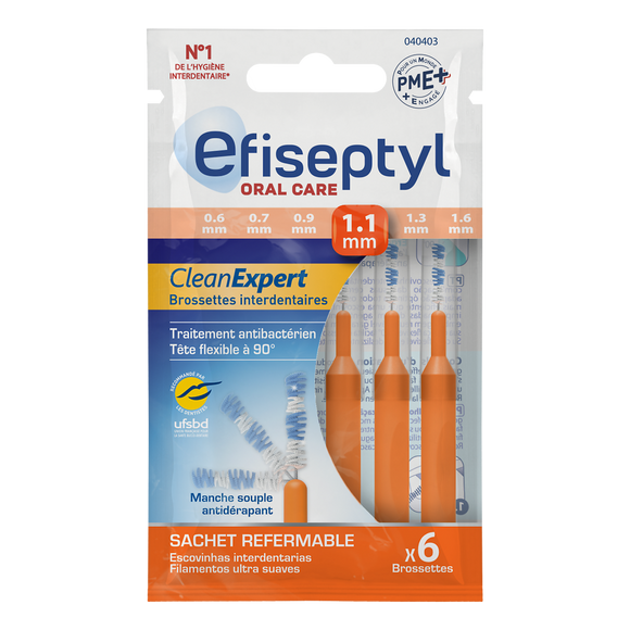 Brossettes clean expert 1,1mm EFISEPTYL, x6