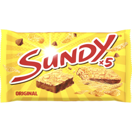 Barres de corn flakes nappées de chocolat SUNDY, 5 pièces, 180g