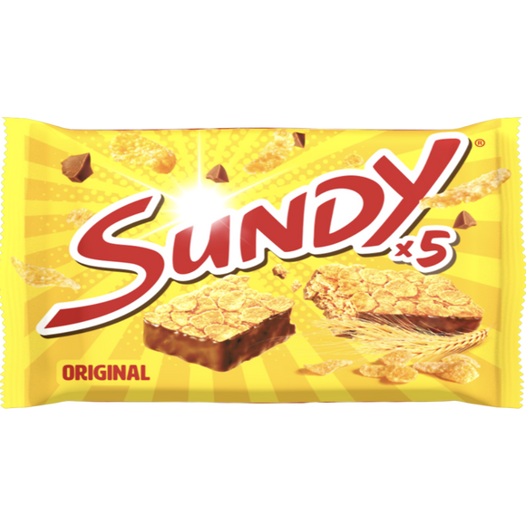 Barres de corn flakes nappées de chocolat SUNDY, 5 pièces, 180g