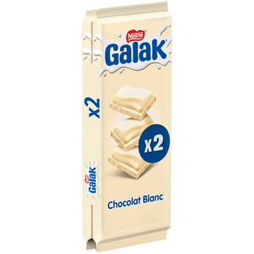 Chocolat blanc GALAK - 2 tablettes de 100g