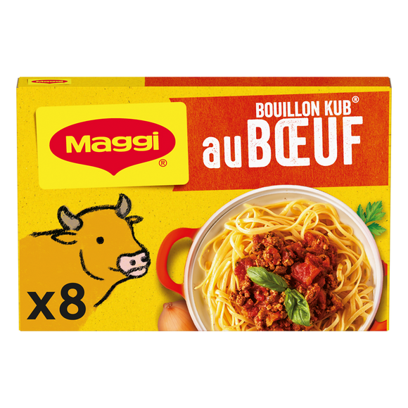 Bouillon cube boeuf MAGGI, boite de 8 cubes, 80g