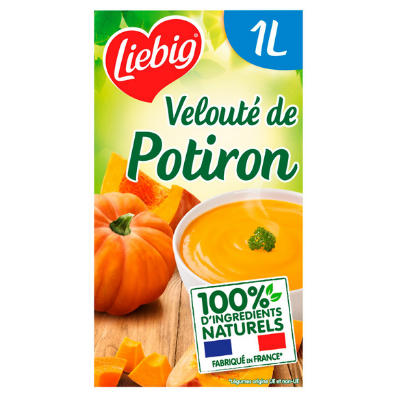Soupe Pur'Soup' velouté de potiron & pointe crème LIEBIG, 1l
