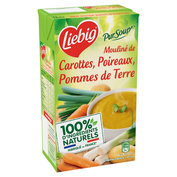 Soupe Pursoup mouliné de carottes poireaux pomme de terre LIEBIG, 1L