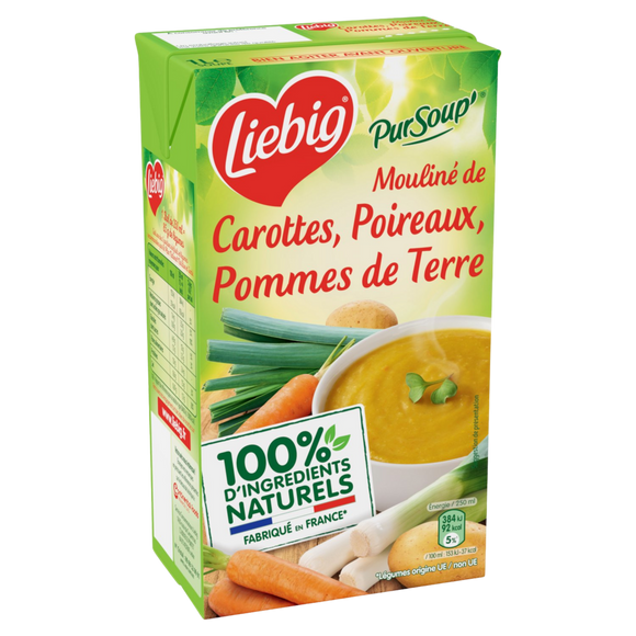 Soupe Pursoup mouliné de carottes poireaux pomme de terre LIEBIG, 1L