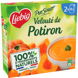 Soupe Pur'Soup velouté potiron à la crème fraîche LIEBIG, 2 briques de30cl