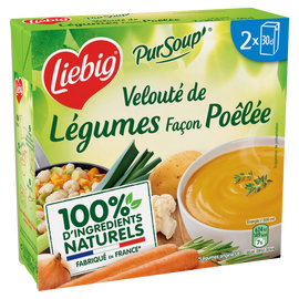 Soupe Pur'Soup velouté de légumes poêlés LIEBIG, 2 briques de 30cl