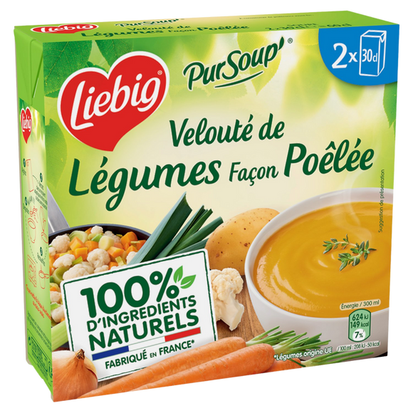 Soupe Pur'Soup velouté de légumes poêlés LIEBIG, 2 briques de 30cl