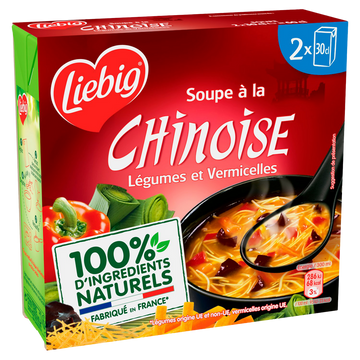 Soupe à la chinoise légumes et vermicelles LIEBIG, 2 x 30 cl