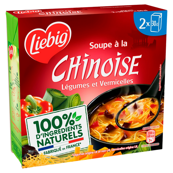 Soupe à la chinoise légumes et vermicelles LIEBIG, 2 x 30 cl