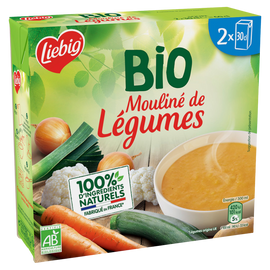 Soupe mouliné de légumes bio LIEBIG, briques 2x30cl
