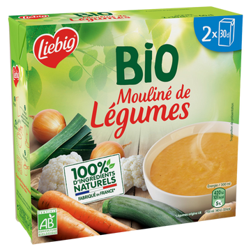 Soupe mouliné de légumes bio LIEBIG, briques 2x30cl