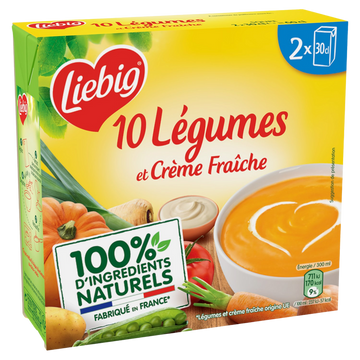 Soupe 10 légumes à la crème fraiche LIEBIG, briques 2x30cl
