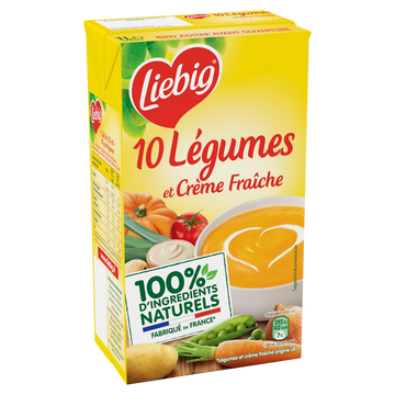 Soupe Pur'Soup velouté de 10 légumes et crème LIEBIG, brique 1l