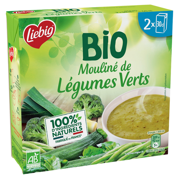 Soupe moulinée légumes verts bio LIEBIG 2x30cl