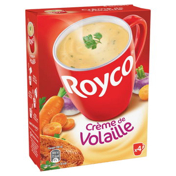 Soupe Crème de volaille ROYCO, Etui de 4 Sachets pour 80cl