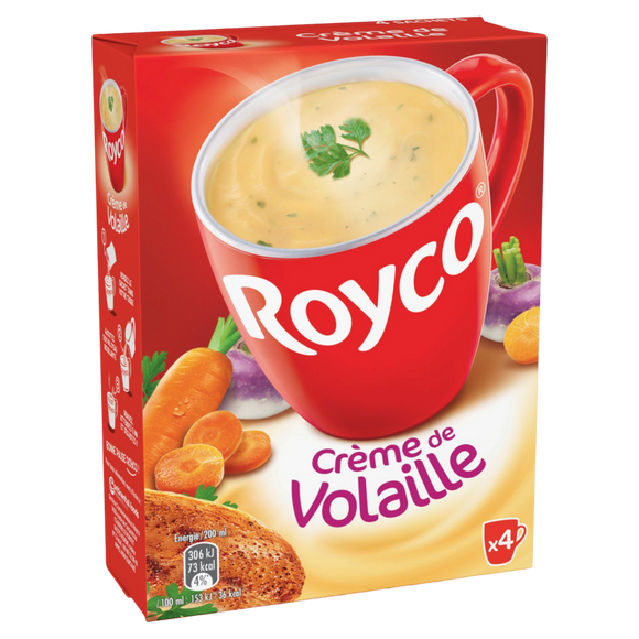Soupe Crème de volaille ROYCO, Etui de 4 Sachets pour 80cl