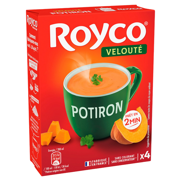 Soupe Velouté de potiron ROYCO, Etui de 4 Sachets pour 65,6g
