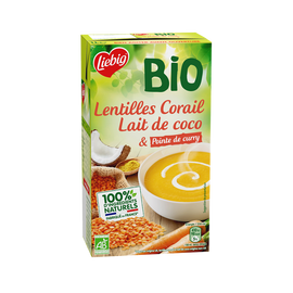 Soupe Lentilles corail lait de coco & pointe de curry bio LIEBIG 1 litre
