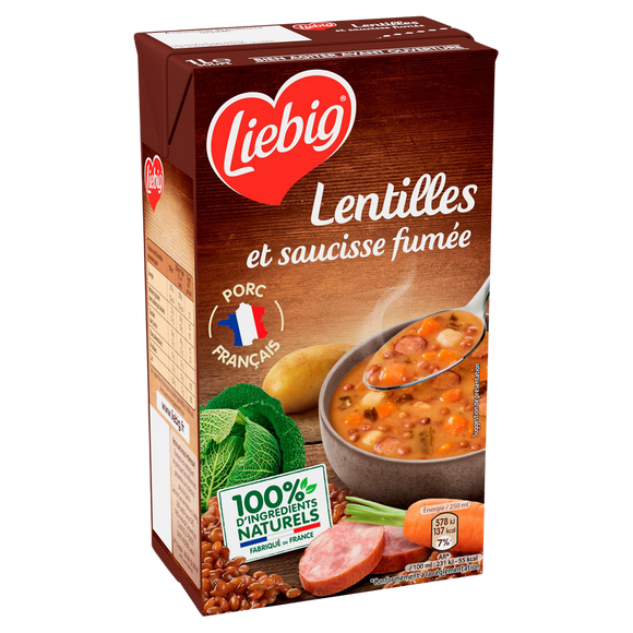 Liebig Lentilles et saucisse fumée 1 L