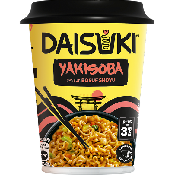 Nouilles Instantanées saveur boeuf shoyu 1 portion DAISUKI 93g