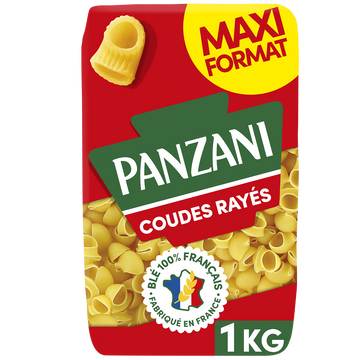 Pâtes COUDES RAYES blé Français PANZANI - 1kg